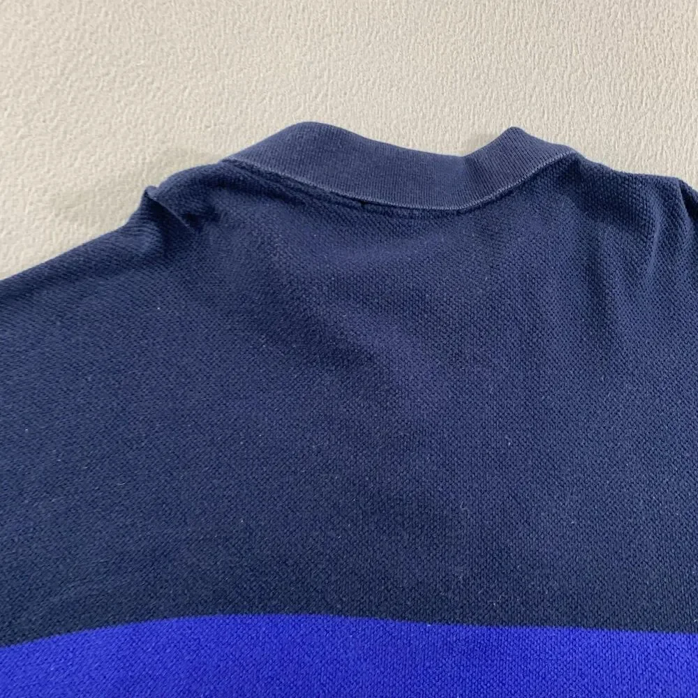 Polo Ralph Lauren Polo Shirt Mens 2XL Navy Blue Stripe Short Sleeve Classic Fit
